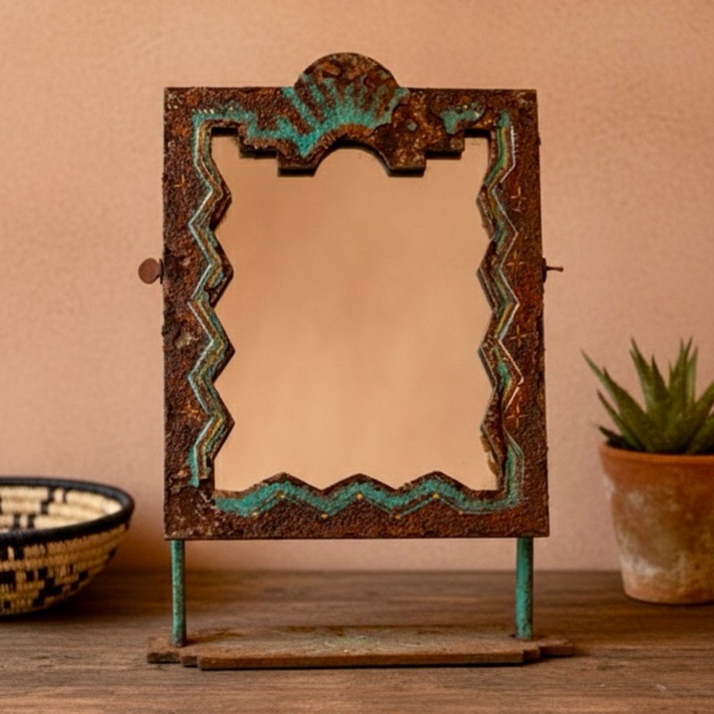 Antique Sunburst Mirror ~ See Logo on 2nd pic ~  Amazing Find 1 of 2 Swivel Tilt
